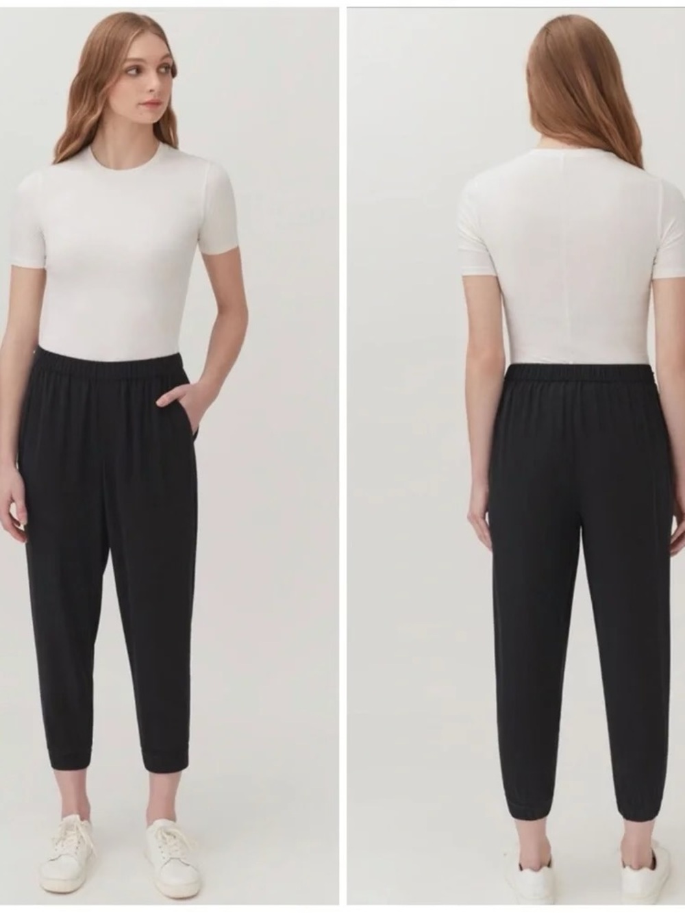 Cuyana 100% Silk NWOT Black Silk Jogger Pants
